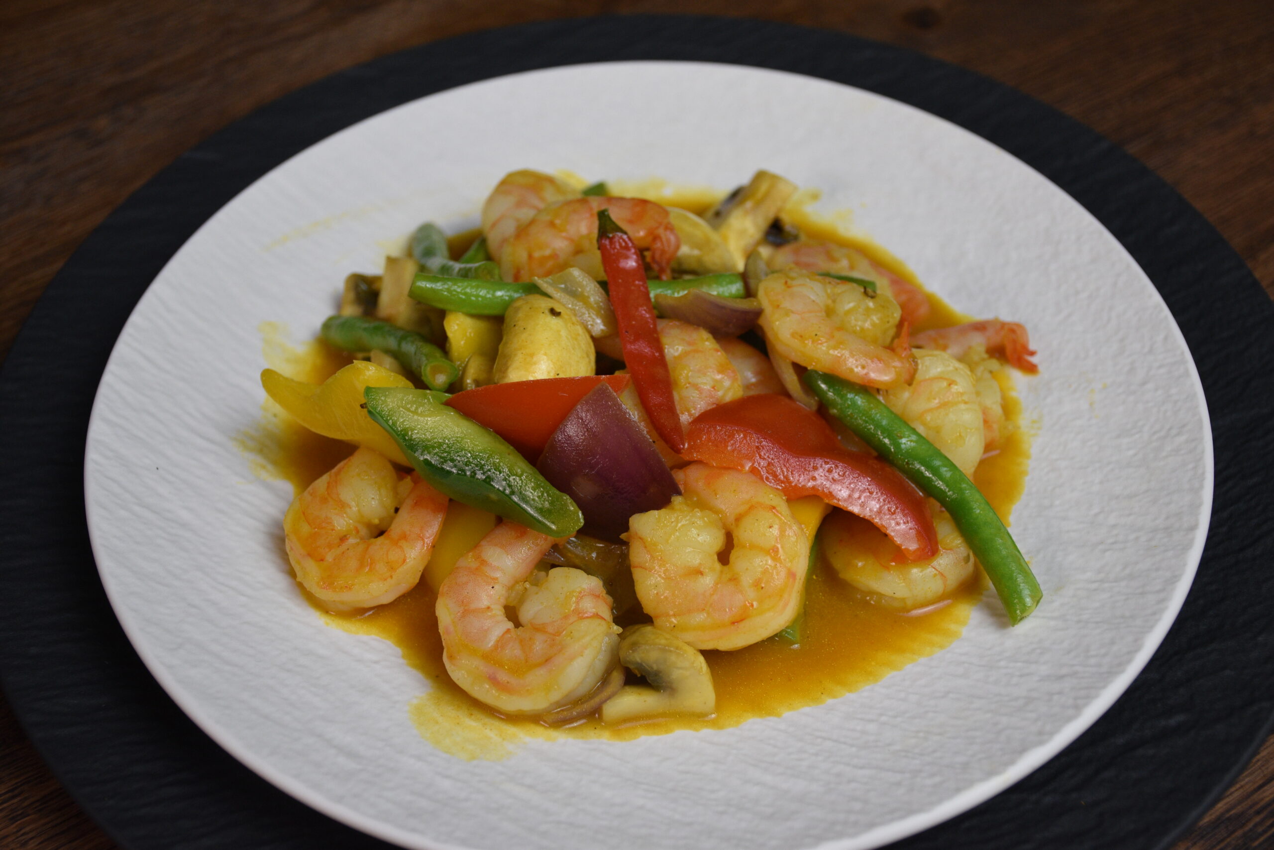 Hummerkrabben mit Curry Sauce