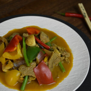 Rindfleisch mit Curry Sauce