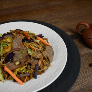 gebratener Nudeln mit Rindfleisch