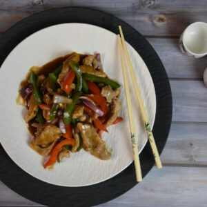 Schweinefleisch mit Yu-Shang Art Sauce